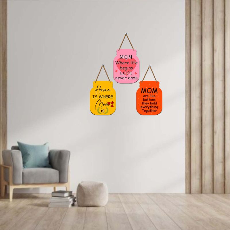 Wooden Wall Hanging for Mom  Jar Shaped Wall Plaques